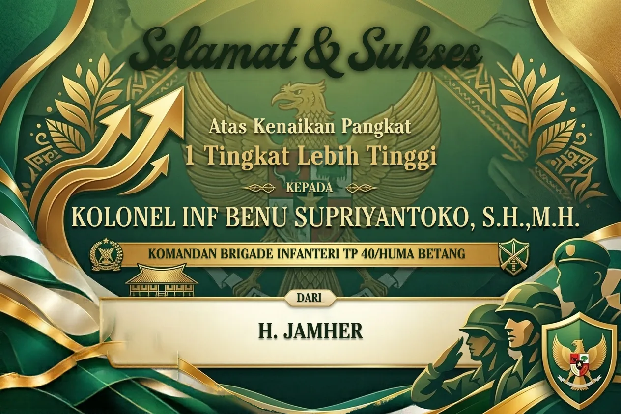 H. Jamher Ucapkan Selamat Atas Kenaikan Pangkat Danbrigif TP 40/Huma Betang