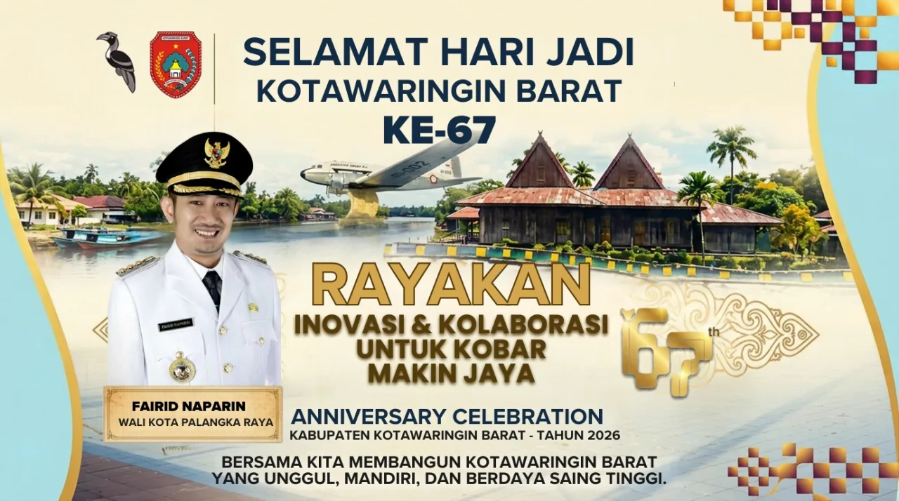 HUT ke-67 Kobar, Wali Kota Palangka Raya Fairid Naparin. S.E. Sejarah Tidak Pernah Terlupakan